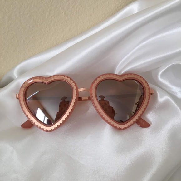 Heart-Shaped Rose Gold Sunglasses
